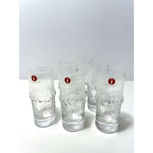 VTG Lot 6 LITTALA FINLAND NIVA TAPIO WIRKKALA Shot Glasses w Tags MCM Icebark